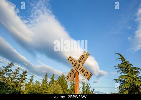 Red Caboose Getaway ist ein Eisenbahn-Themen-Bed & Breakfast in Sequim, WA Stockfoto