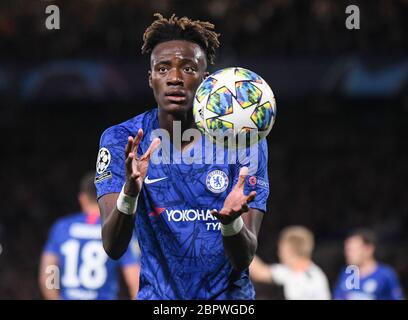 LONDON, ENGLAND - 17. SEPTEMBER 2019: Tammy Abraham von Chelsea im Bild während des UEFA Champions League-Spiels der Gruppe H 2019/20 zwischen dem FC Chelsea (England) und dem FC Valencia (Spanien) an der Stamford Bridge. Stockfoto