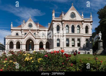 Parlamentsgebäude in Wellington, Neuseeland. Stockfoto