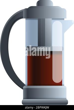 Symbol für Teekanne. Cartoon von Tee Presse Topf Vektor-Symbol für Web-Design isoliert auf weißem Hintergrund Stock Vektor