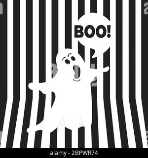 Boo Geist halloween Nachrichtenkonzept. Stock Vektor