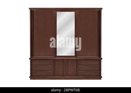 Aus Holz auf weißem Hintergrund Stockfoto