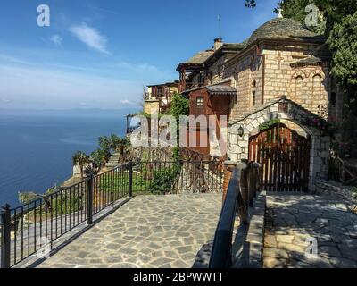 Eine kleine Kirche im byzantinischen Stil auf dem Berg Athos Stockfoto