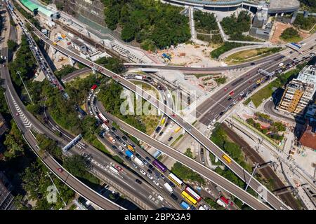 Hung Hom, Hongkong -07 November 2018: Überqueren Sie den Hafen-Tunnel Stockfoto