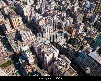 Kowloon City, Hong Kong 25 May 2018:- Draufsicht auf Hong Kong Residential Stockfoto