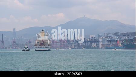 Kwai Tsing, Hongkong, 02. Mai 2018:- Kwai Tsing Container Terminal in Hongkong Stockfoto