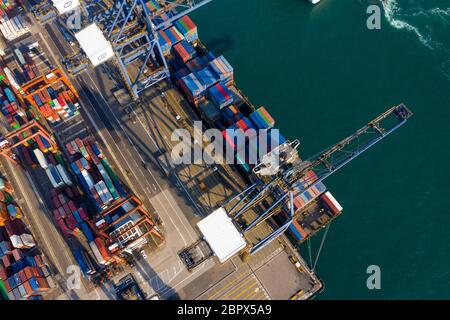 Kwai Tsing, Hongkong, 14. Februar 2019:- Kwai Tsing Container Terminals Stockfoto