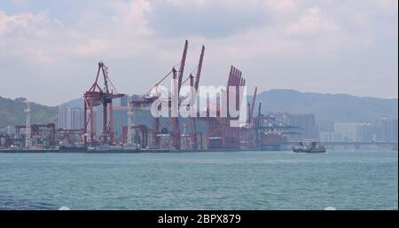 Kwai Tsing, Hongkong, 02. Mai 2018:- Kwai Tsing Container Terminal Stockfoto