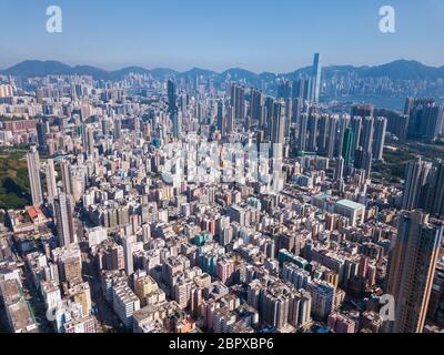 Kowloon City, Hong Kong 25 May 2018:- Wohnviertel von Hong Kong Stockfoto