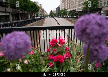 Washington, DC, USA. Mai 2020. Das Foto vom 19. Mai 2020 zeigt eine leere Straße inmitten des Ausbruchs der COVID-19 in Washington, DC, USA. Kredit: Liu Jie/Xinhua/Alamy Live News Stockfoto