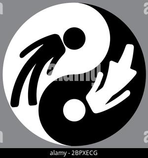 Yin Yang Geschlecht weiblich männlich Abbildung balance zen Silhouette Stockfoto