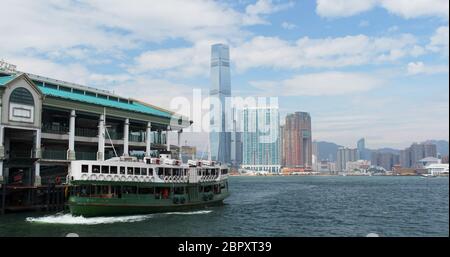 Victoria Harbour, Hongkong 03. November 2018:- Wahrzeichen der Stadt Hongkong Stockfoto