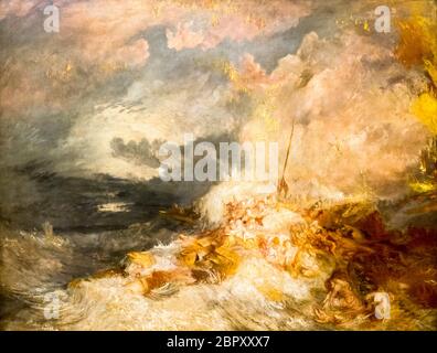 JMW Turner 1775- 1851 EINE Katastrophe auf See ca.1835 Ölfarbe auf Leinwand Stockfoto