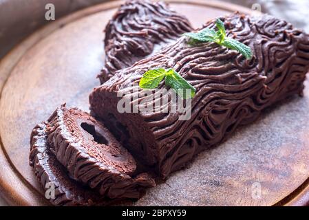 Yule auf das Holzbrett anmelden Stockfoto