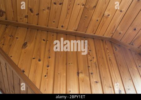 Alten Putz und bautafeln Decke braun Holz, Vintage Design Close-up Stockfoto