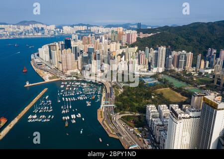 Causeway Bay, Hongkong 22. Februar 2019: Taifun Shelter Stockfoto