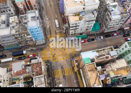 Zu kwa wan, Hongkong 29. Januar 2019: Blick von oben auf die Stadt Hongkong Stockfoto