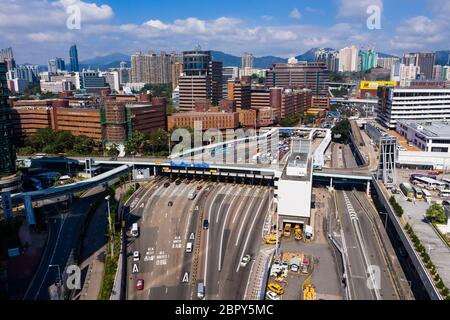 Hung Hom, Hongkong -07 November 2018: Überqueren Sie den Hafen-Tunnel Stockfoto