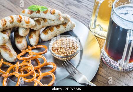 Gegrillte Würstchen Stockfoto