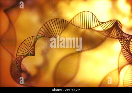Bild von den genetischen Code der DNA. Konzept Bild für den Einsatz als Hintergrund. Farbige 3D-Darstellung. Stockfoto