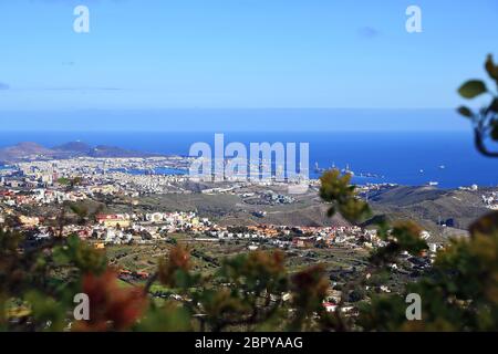 Bandama Krater ist ein erloschener Vulkan auf Gran Canaria Stockfoto