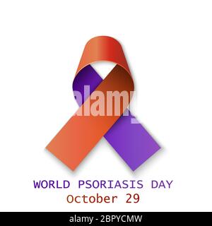 Vektorgrafik zum Thema des Welt-Psoriasis-Tages am 29. Oktober. Stock Vektor