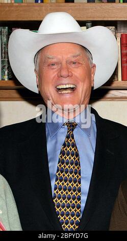 20 Jahre 'Lindenstraße' TV-Serie - Gastauftritt von Hollywood Star Larry Hagman in der ARD-Serie 'Lindenstraße'. Stockfoto