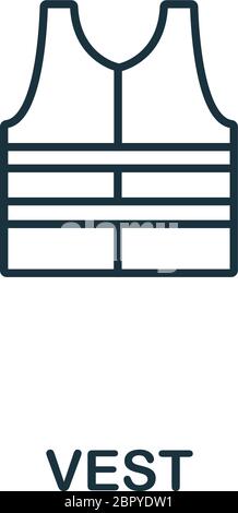 Weste-Symbol aus der Kollektion für Arbeitssicherheit. Einfaches Linienelement Weste Symbol für Vorlagen, Webdesign und Infografiken Stock Vektor