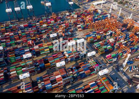 Kwai Tsing, Hongkong, 14. Februar 2019:- Kwai Tsing Container Terminals Stockfoto