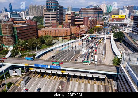 Hung Hom, Hongkong, 07. November 2018:- Überqueren Sie den Hafen-Tunnel Stockfoto