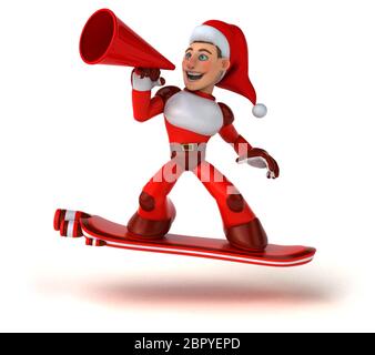 Spaß super Santa Claus - 3D-Darstellung Stockfoto