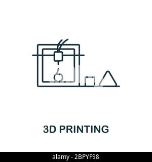 Symbol für 3D-Druck. Einfaches Linienelement 3D-Druck-Symbol für Vorlagen, Webdesign und Infografiken Stock Vektor