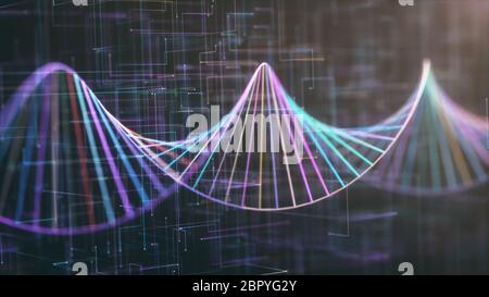 Bild von den genetischen Code der DNA. Konzept Bild für den Einsatz als Hintergrund. Farbige 3D-Darstellung. Stockfoto