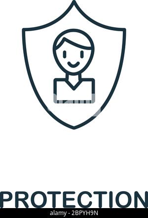 Symbol für Schutz aus der Kollektion für Arbeitssicherheit. Einfaches Linienelement Schutz Symbol für Vorlagen, Web-Design und Infografiken Stock Vektor