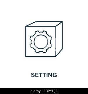 Symbol aus der 3d-Drucksammlung wird eingestellt. Einfaches Linieneinstellungssymbol für Vorlagen, Webdesign und Infografiken Stock Vektor