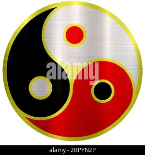 Balance feng shui Yin Yang metallic Abbildung zen Stockfoto