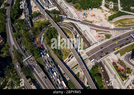 Hung Hom, Hongkong -07 November 2018: Überqueren Sie den Hafen-Tunnel Stockfoto