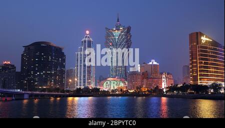 Nam Van Lake Macau - 22. Januar 2019: Macau bei Nacht Stockfoto