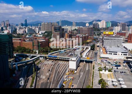 Hung Hom, Hongkong, 07. November 2018:- Überqueren Sie den Hafen-Tunnel Stockfoto