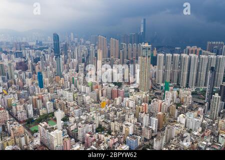 Sham Shui Po, Hongkong 28. August 2018:- Gewitter in Hongkong Stockfoto