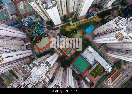 Tin Shui Wai, Hongkong 03. Februar 2019: Wohnviertel in Hongkong Stockfoto