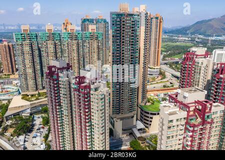 Yuen Long, Hongkong 21. Oktober 2018:- Wohnviertel in Hongkong Stockfoto