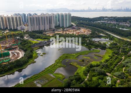 Tin Shui Wai, Hongkong 02. September 2018:- Hong Kong Feuchtgebiet Park Stockfoto