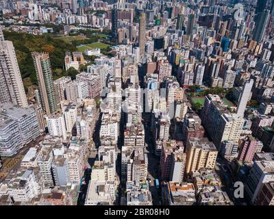 Kowloon City, Hong Kong 25 May 2018:- Draufsicht auf Hong Kong Stadtbild Stockfoto