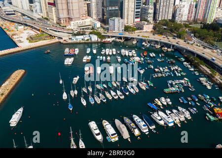 Causeway Bay, Hongkong 22. Februar 2019: Taifun Shelter Stockfoto