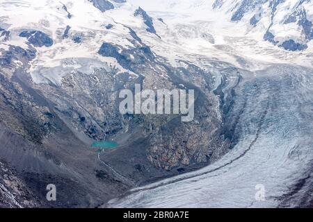 Sommerlandschaft mit permanenten Gletschern Schweizer Alpen Zermatt Stockfoto