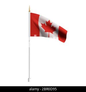 Vektor realistische Kanada Flagge. 3D winkende Flagge Textil. Vorlage für Produkte, Werbung, Banner, Prospekte, Zertifikate und Postkarten. Illustration Stock Vektor