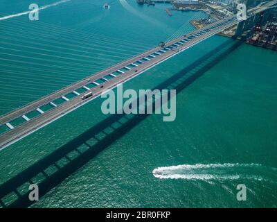 Kwai Tsing , Hongkong 02. Mai 2018:- Stonecutters Bridge Stockfoto