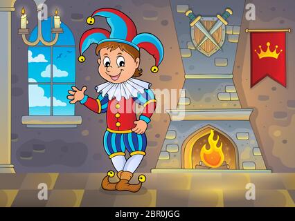 Happy Jester Thema Bild 2 - Bild Illustration. Stockfoto