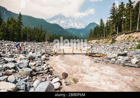 Nisqually River im Mt Rainier National Park, Washington, usa. Stockfoto